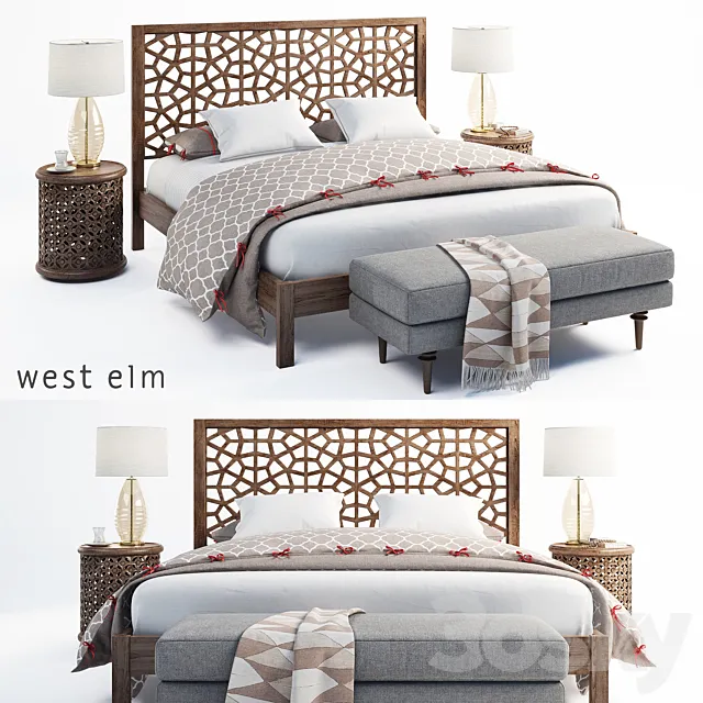 Morocco Bed 3DS Max Model