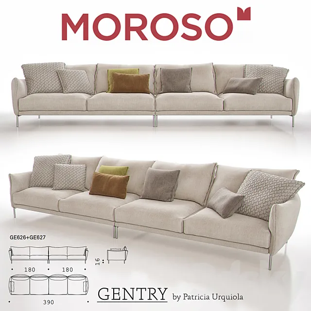 MOROSO GENTRY GE626 + GE627 Sofa 3DSMax File