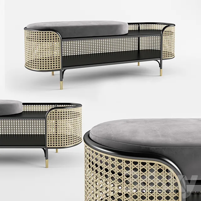 Mos Gebruder Thonet Vienna Bench 3DS Max Model