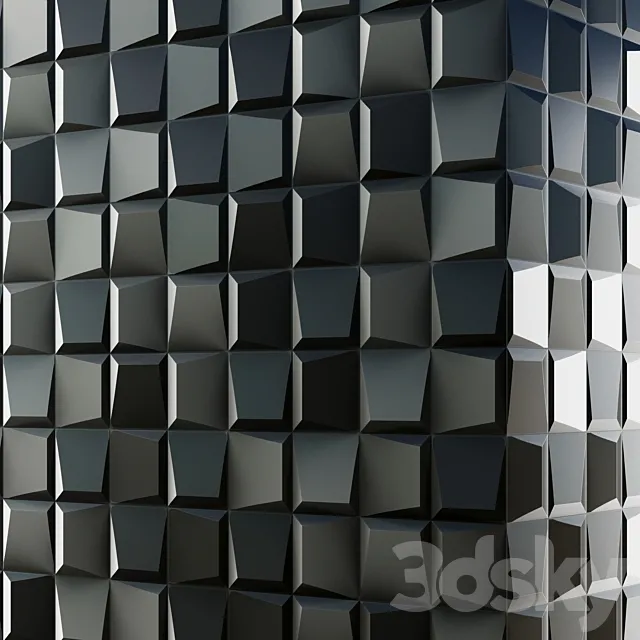 Mosaic Effect Mosaics Square Black 3dsMax Model