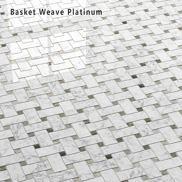 Mosaic Sicis SiciStone Classic Marble Basket Weave Platinum 3ds Max