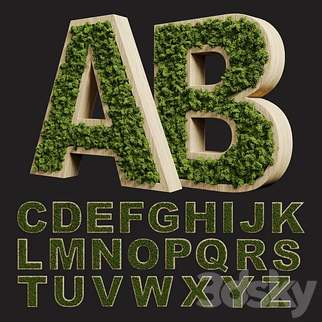 Moss alphabet 3DSMax File