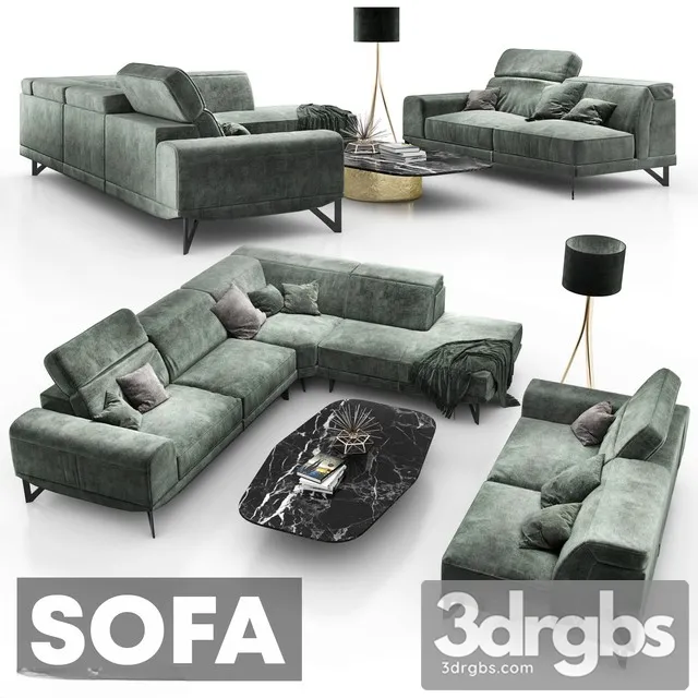 Moss Moderm Green Sofa 3dsmax Download