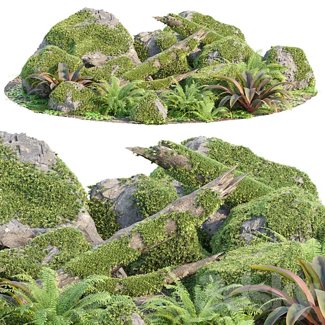 Mossy Garden Asset collection vol 156 3ds Max