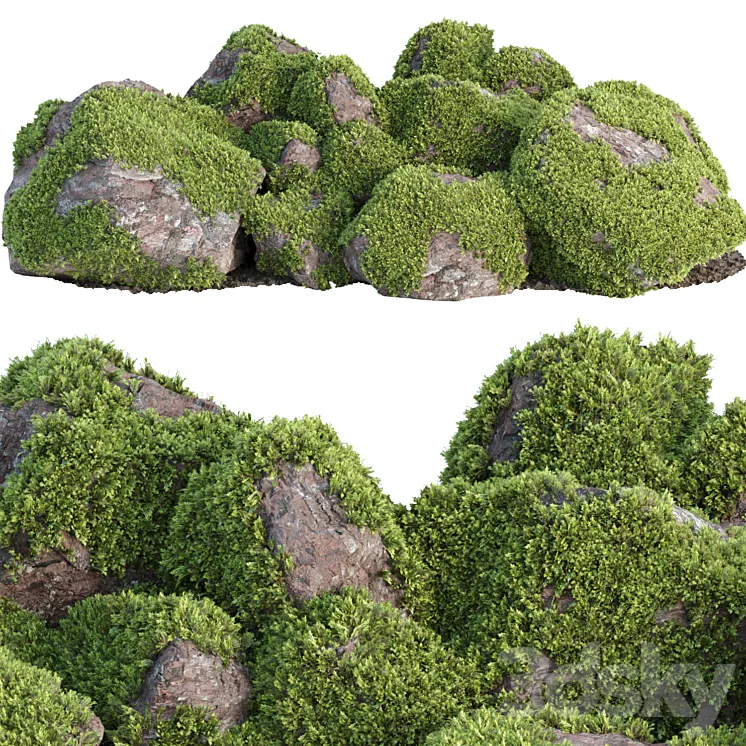 Mossy rock garden collection vol 140 3DS Max