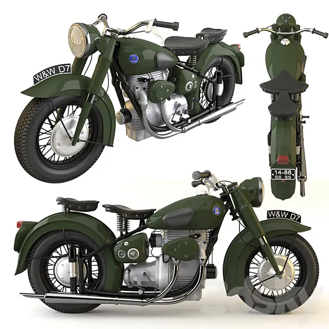 Motorcycle SunBeam 3DS Max Model