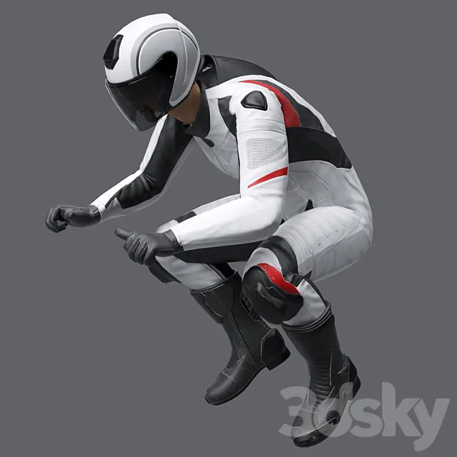 Motorcyclist 3ds Max