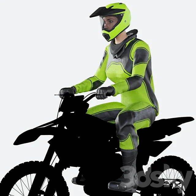 motorcyclist 3ds Max