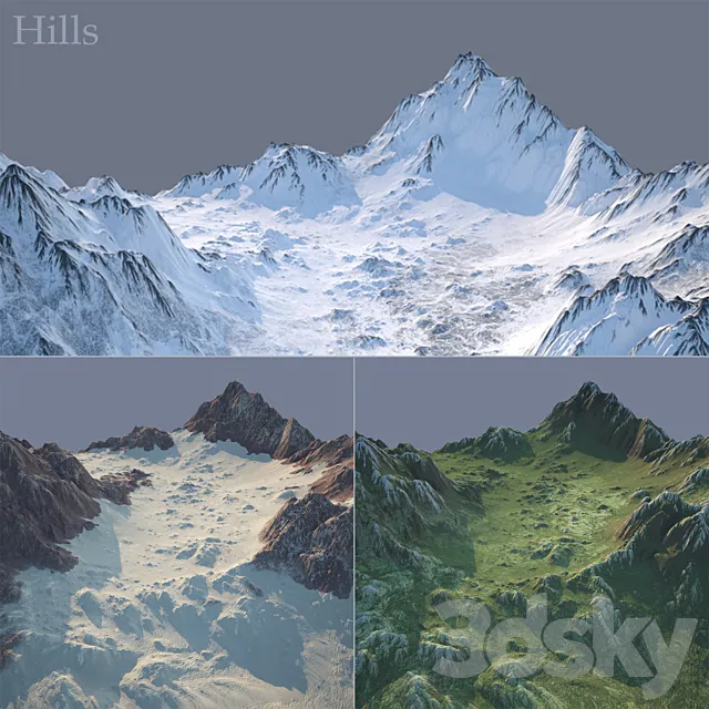 Mountain valley 3ds Max