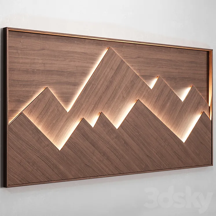 Mountains wall panel 3DS Max