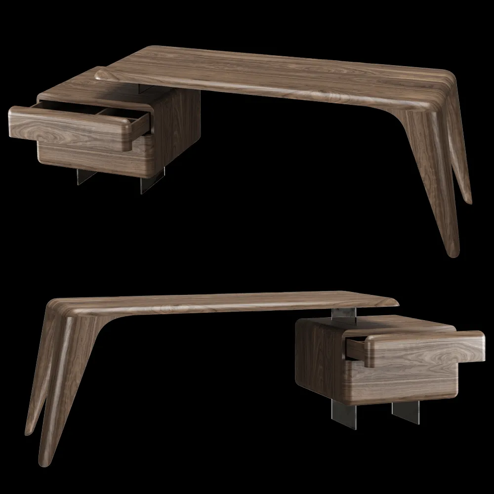 Mozea – Desk Boomerang with small drawer unit 3ds Max