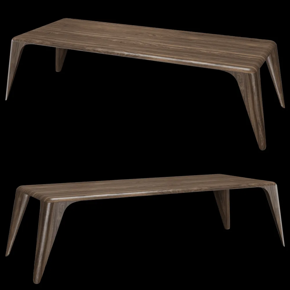 Mozea – Dining table Boomerang wooden 3ds Max