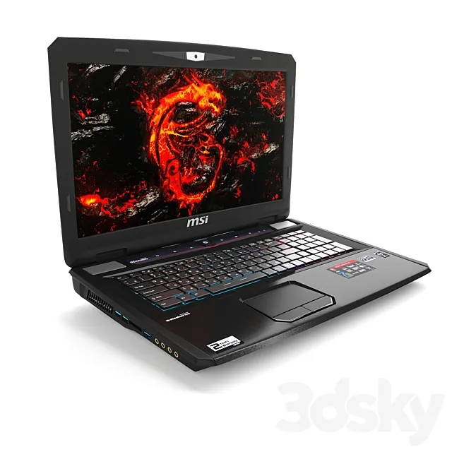 MSI GT series gaming laptop. 3ds Max