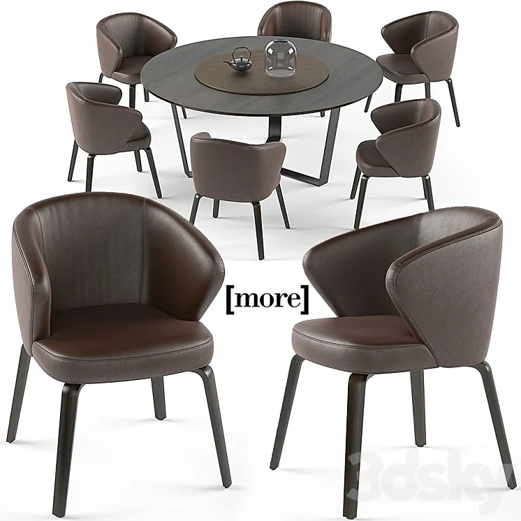 Mudi armchair and Pero round table set 3DS Max