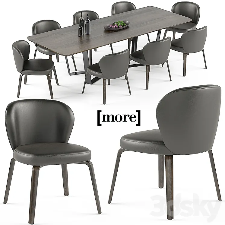 Mudi chair and Pero table set 3DS Max