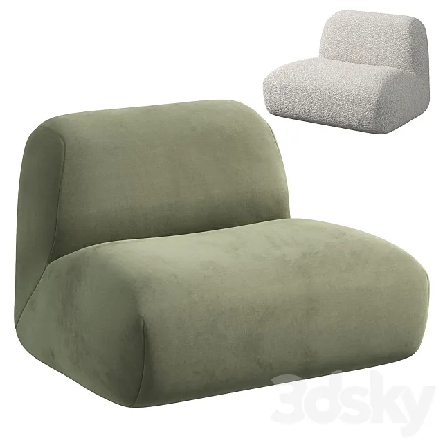 Multi-color Options Boconcept Stuffed Floor Teddy Couch Hippo Loveseat Boucle Cloud armchair 3DSMax File