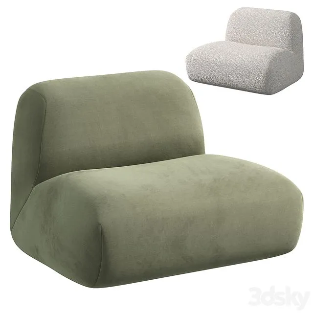 Multi-color Options Boconcept Stuffed Floor Teddy Couch Hippo Loveseat Boucle Cloud armchair 3dsMax Model