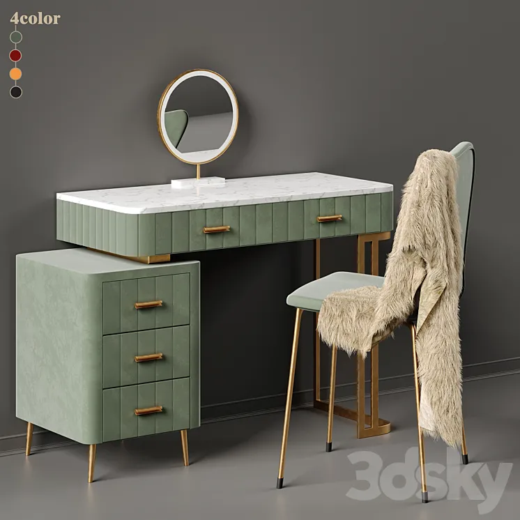 Multi Color Velvet Dressing Table By Saleh 3DS Max