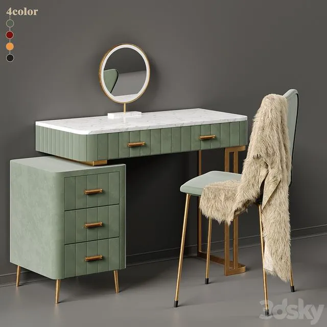 Multi Color Velvet Dressing Table By Saleh 3dsMax Model