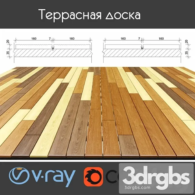 Multi-colored decking on logs 4 species option 5 3dsmax Download