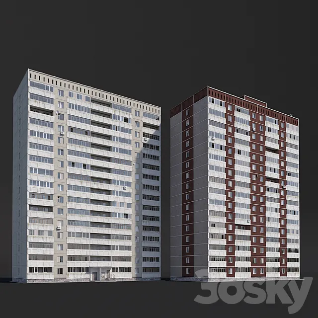 Multi-storey residential building 3DS Max Model