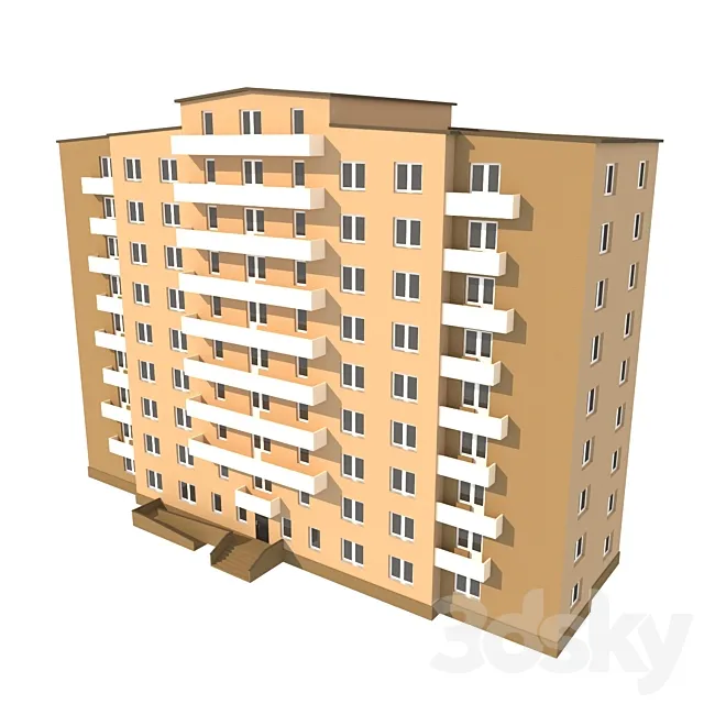 Multi-storey residential building 3DS Max Model