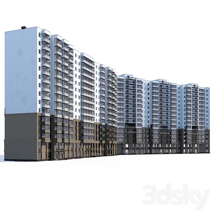 Multi-storey residential building 3DS Max