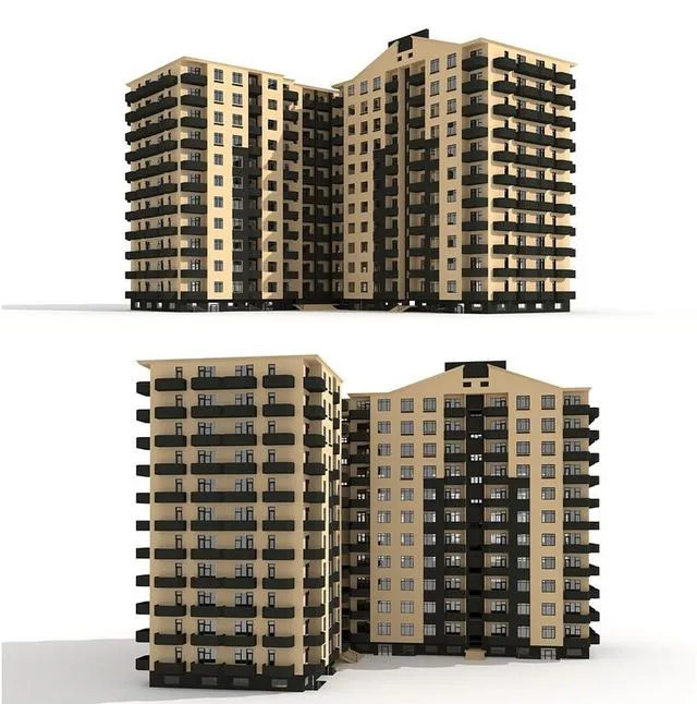 Multi-storey residential building 3dsMax Model