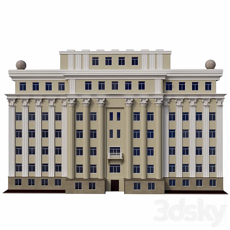 Municipal Building Facade 3DS Max