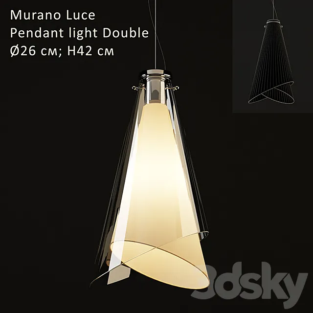 Murano Luce Pendant light Double 3DSMax File