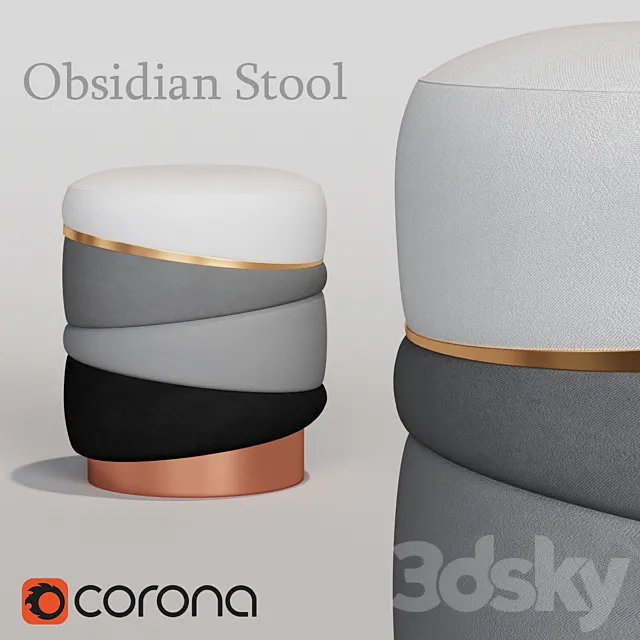 Muranti Obsidian Stool 3ds Max