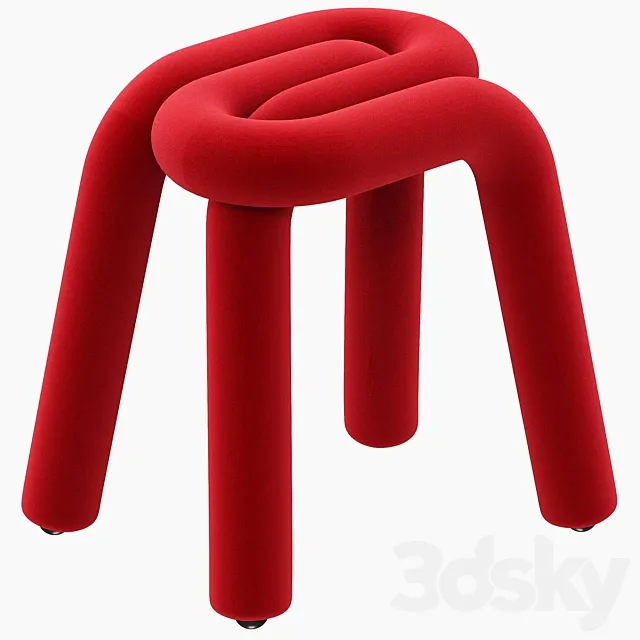 Mustache Big-Game Bold Stool Orange 3DS Max Model