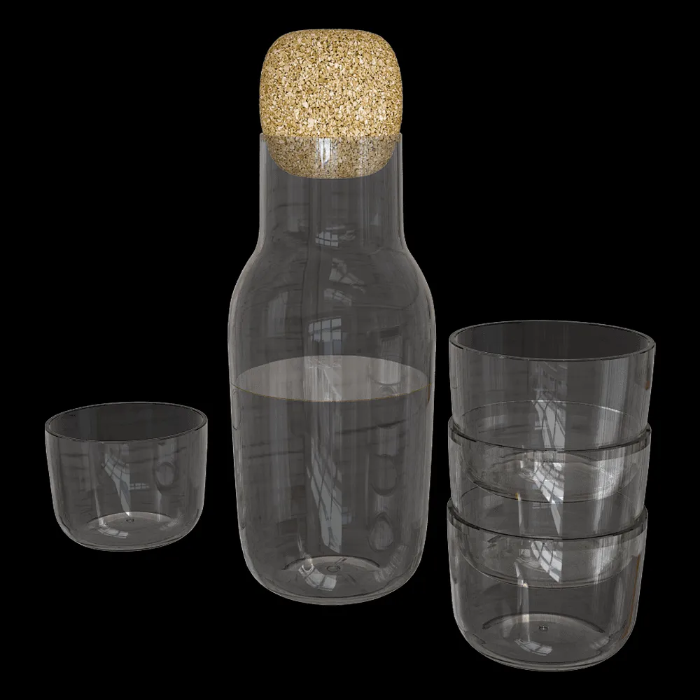 Muuto – Corky carafe and glasses 3ds Max