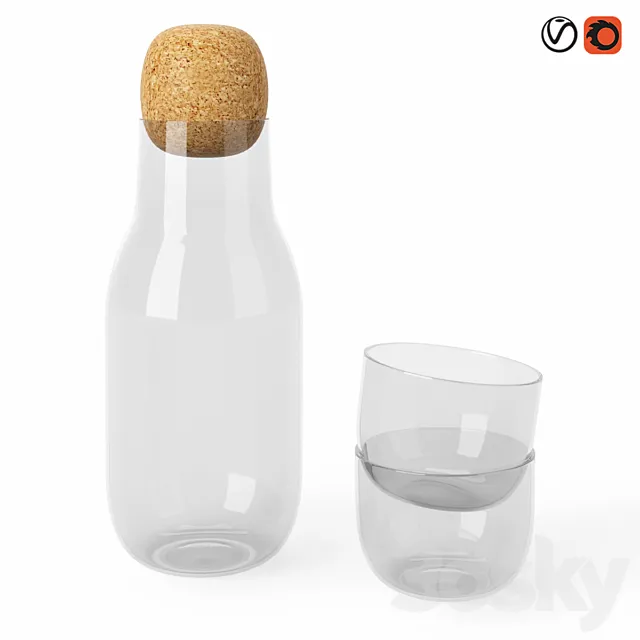 Muuto Corky Carafe & Glass 3ds Max