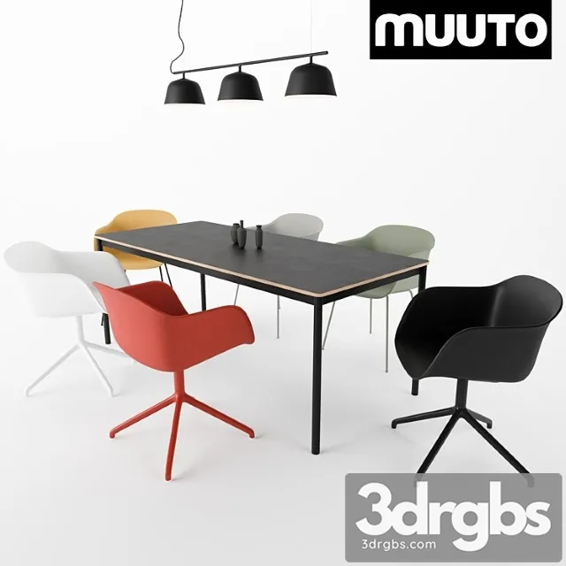 Muuto fiber armchair ambit rail lamp base table 2 3dsmax Download