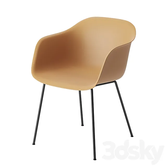 Muuto Fiber Armchair Tube Base 3DS Max Model