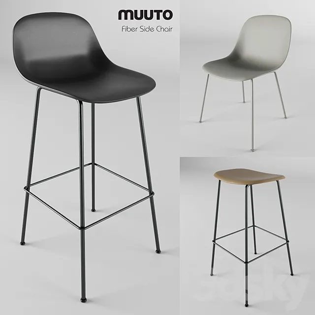 Muuto. Fiber Side Chair by Iskos – Berlin 3ds Max