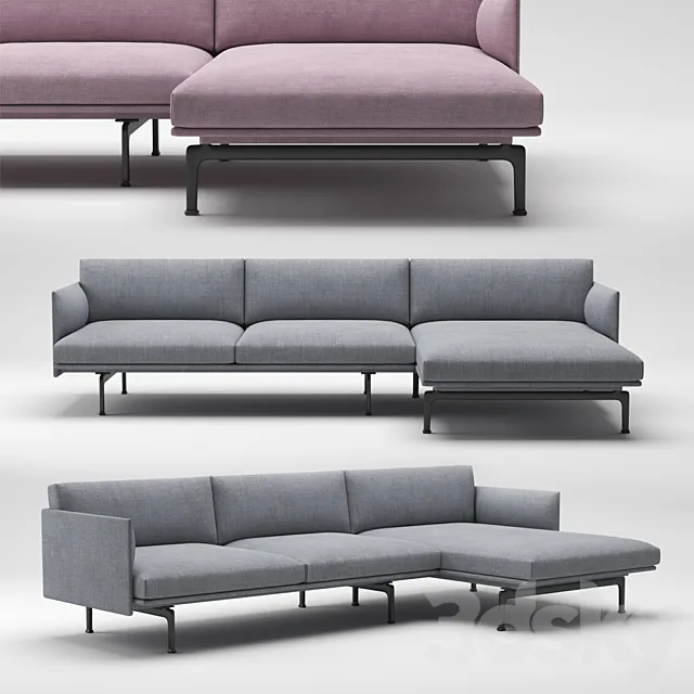 Muuto outline chaise longue 3ds Max
