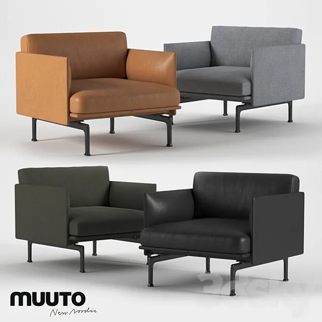 Muuto outline series armchair 78 3ds Max