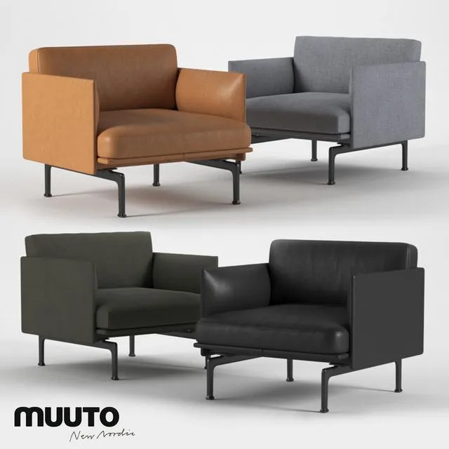 Muuto outline series armchair 78 3dsMax Model