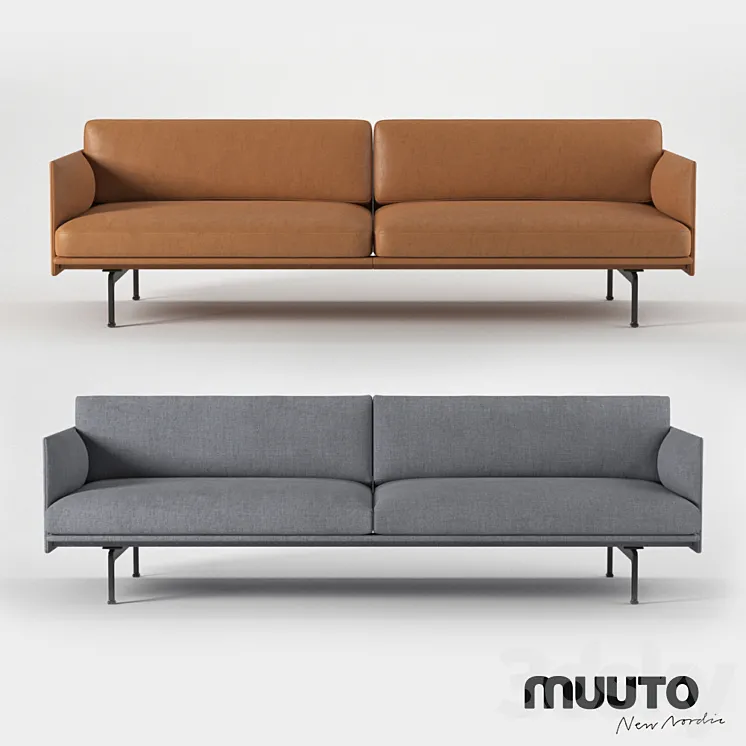Muuto outline series sofa 220 3DS Max