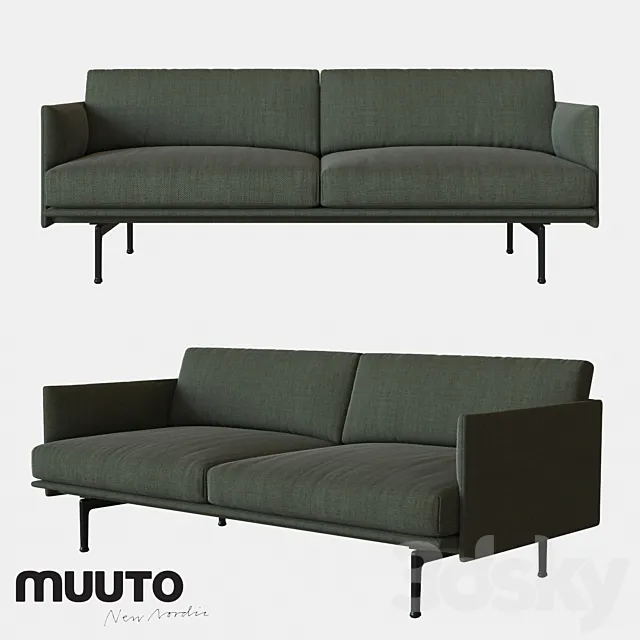 Muuto OUTLINE sofa 2 seater 3DS Max Model
