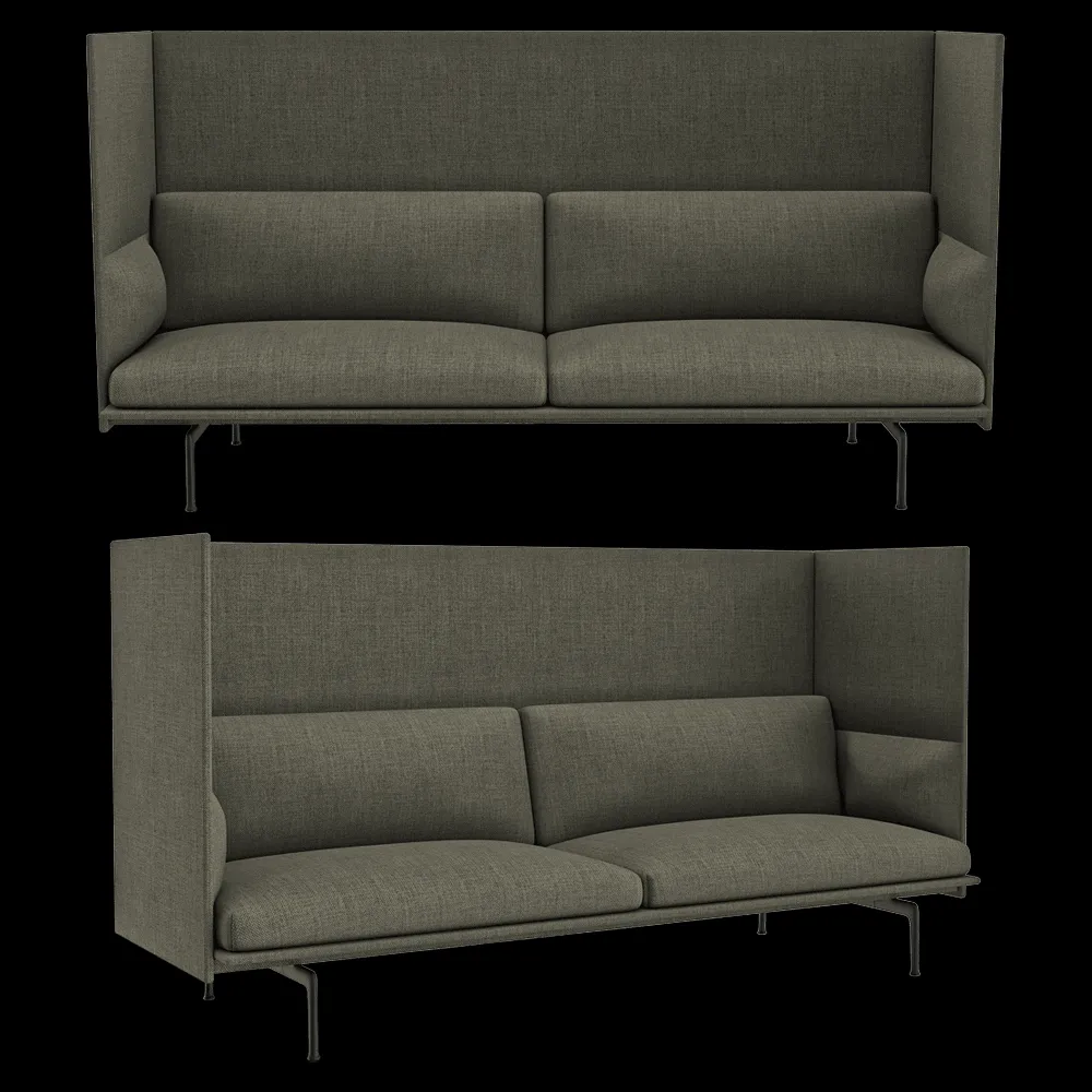 Muuto – Sofa with high back Outline 2 seater 3ds Max