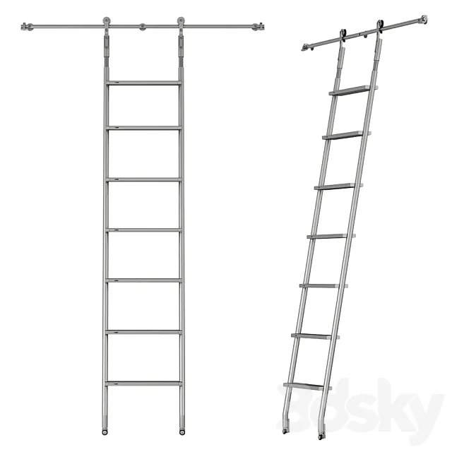 MWE SL.6002.KL Telescoping Rolling Ladder 3DS Max Model