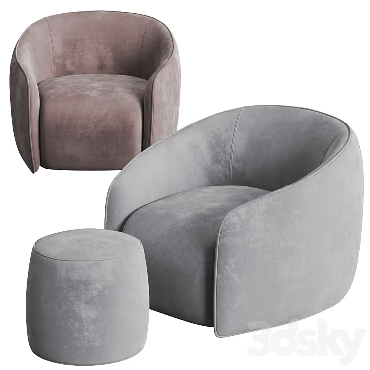 My Home Collection Baloo Armchair and Pouf 3DS Max