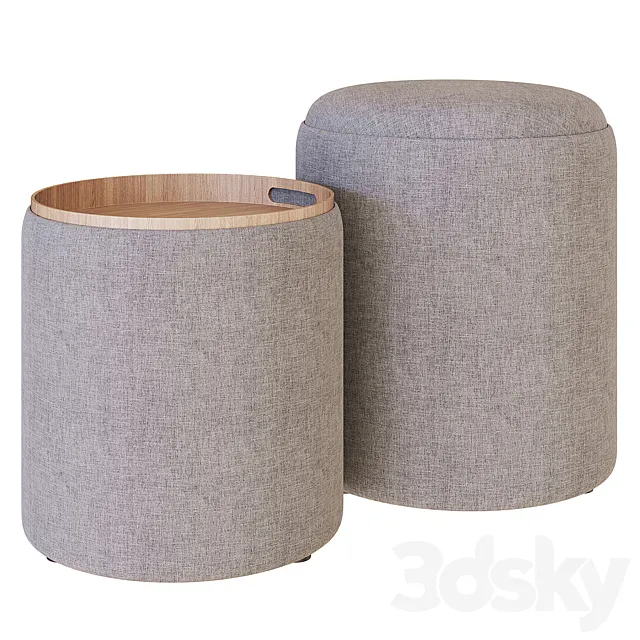 My Interno. Set of 2 Scandi ottomans (small + big) 3ds Max