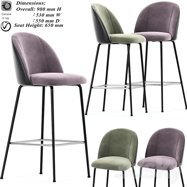 Mystere Bar Stool 3DSMax File