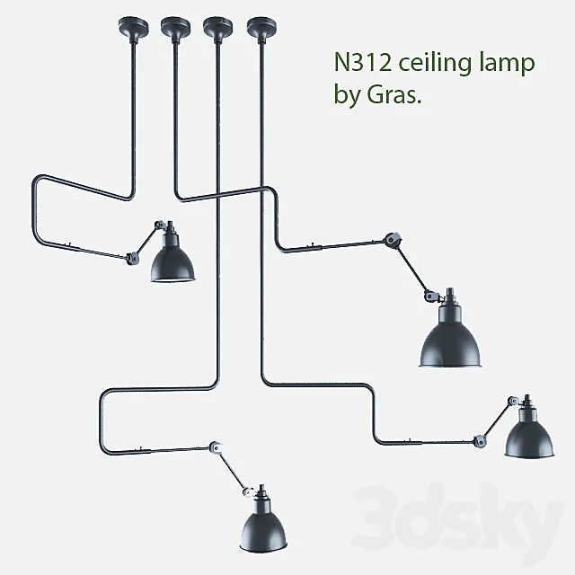 N312 ceiling lamp by Gras. 3DSMax File
