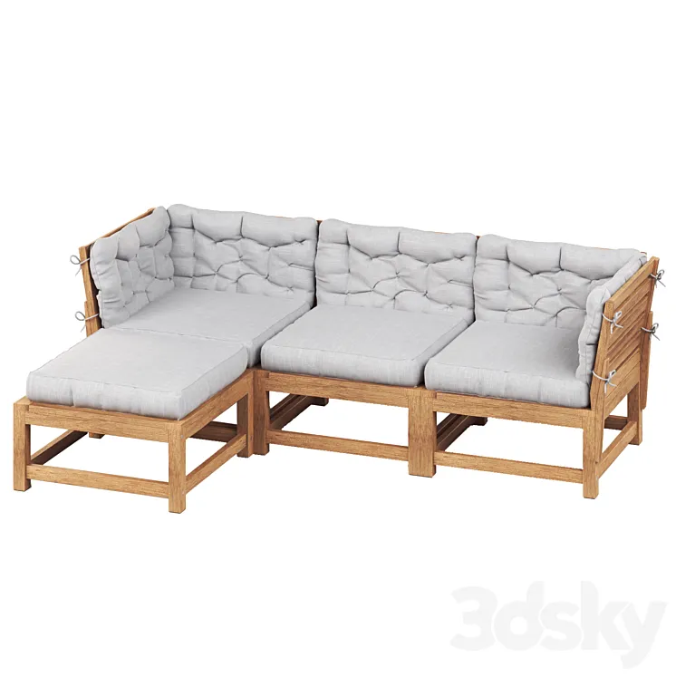 NAMMARO Modular 3-seater sofa with footstool IKEA 3DS Max Model
