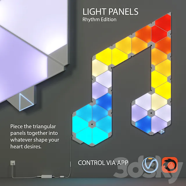 Nanoleaf – Light Panels – Rhythm edition 3DS Max Model